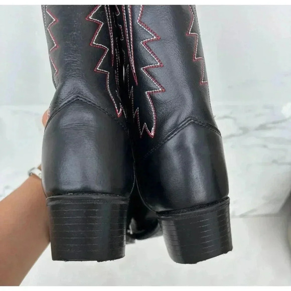 Cody James Kids Pull On Mid Calf Cowboy Western Black Leather Boots Sz 21 - Picture 11 of 13